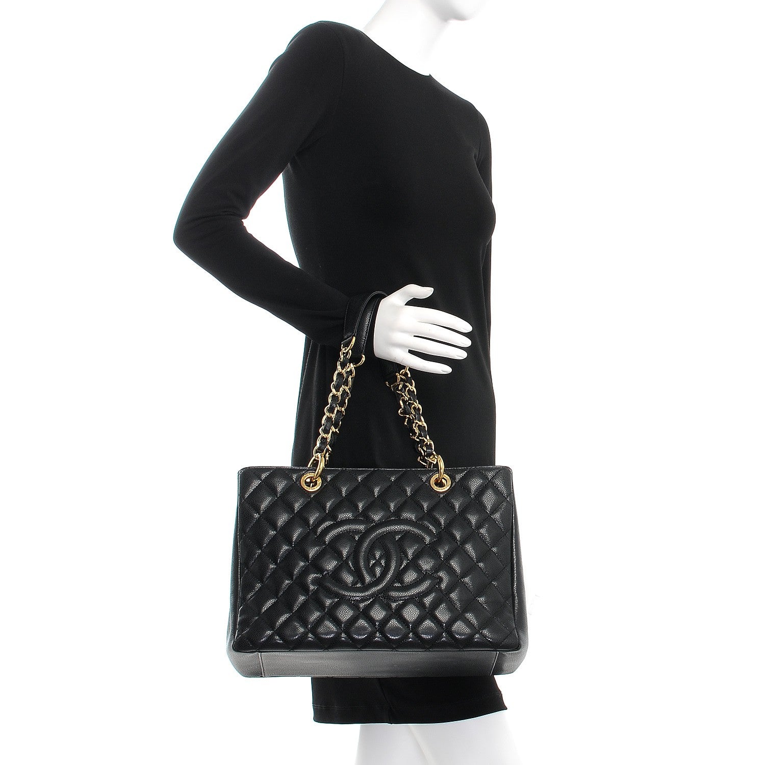 Chanel Caviar Quilted Grand Shopping Tote GST Black 2 of 7