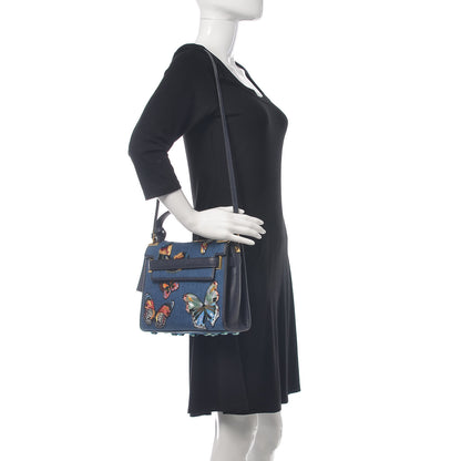 Valentino Garavani Denim Butterfly Embroidered Small My Rockstud Frame Bag Light Denim Multicolor 2 of 11