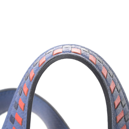 Hermes Epsom Tressage De Cuir Picotin Lock 18 PM Bleu Brighton Capucine Bleu Saphir 14 of 17