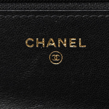 Chanel Lambskin Quilted Chanel 19 Wallet On Chain WOC Black 6 of 14