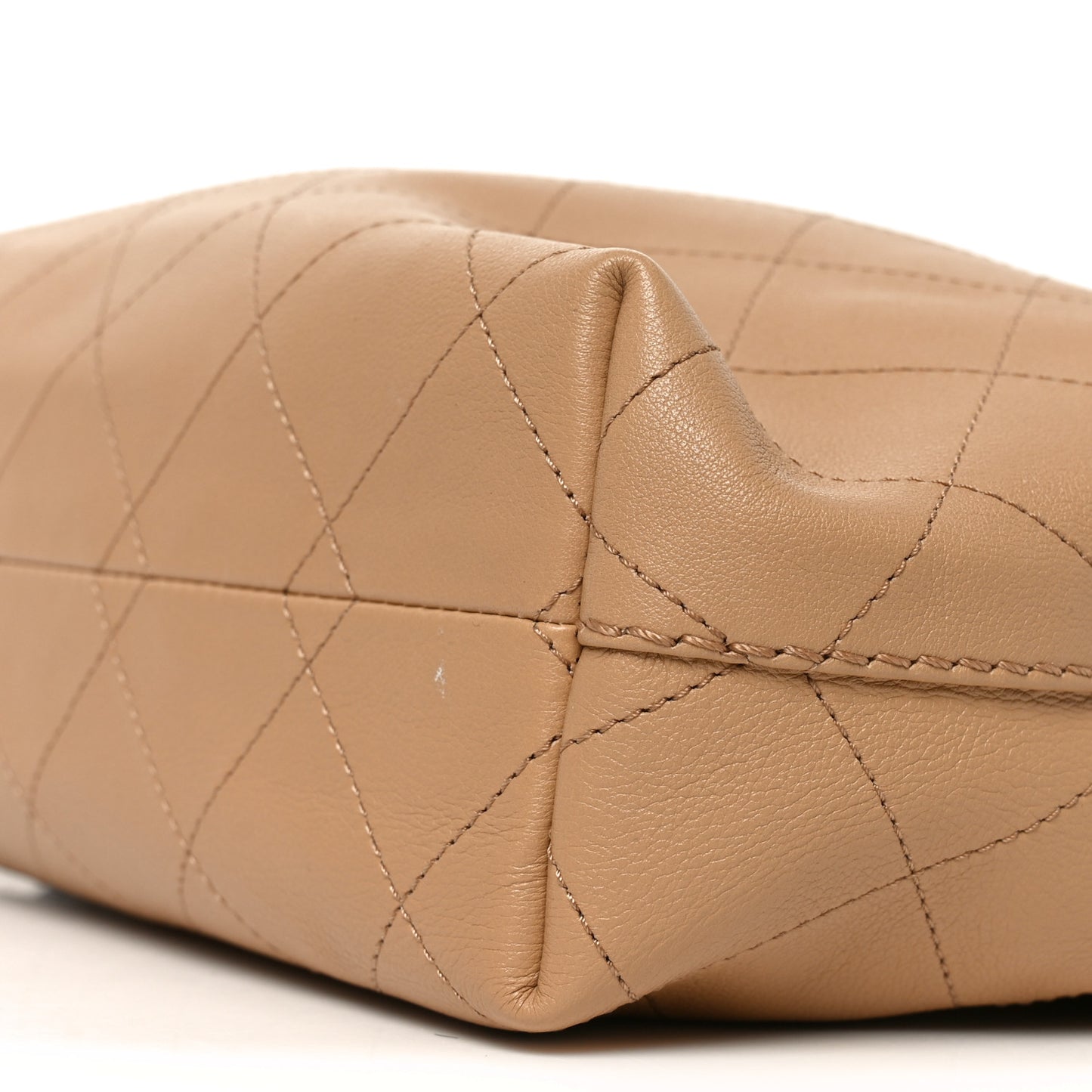 Calfskin Quilted Small Maxi Hobo Beige
