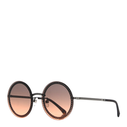 Chanel Metal Chain Round Sunglasses 4245 Brown Gold 2 of 11