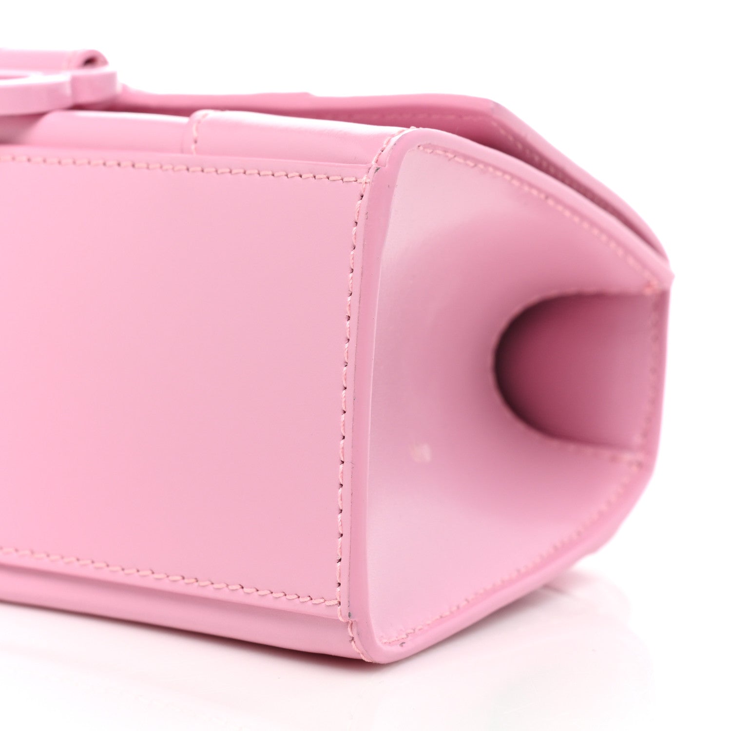 Balenciaga Shiny Box Calfskin Tonal B Hourglass Top Handle Bag XS Candy Pink 8 of 15