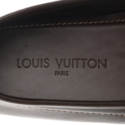 Louis Vuitton Grained Calfskin Monte Carlo Car Shoe Moccasin Loafers 10 Black 6 of 9