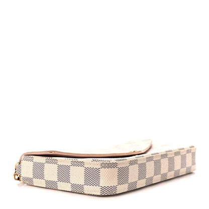 Louis Vuitton Damier Azur Pochette Felicie Chain Wallet Rose Ballerine 5 of 13