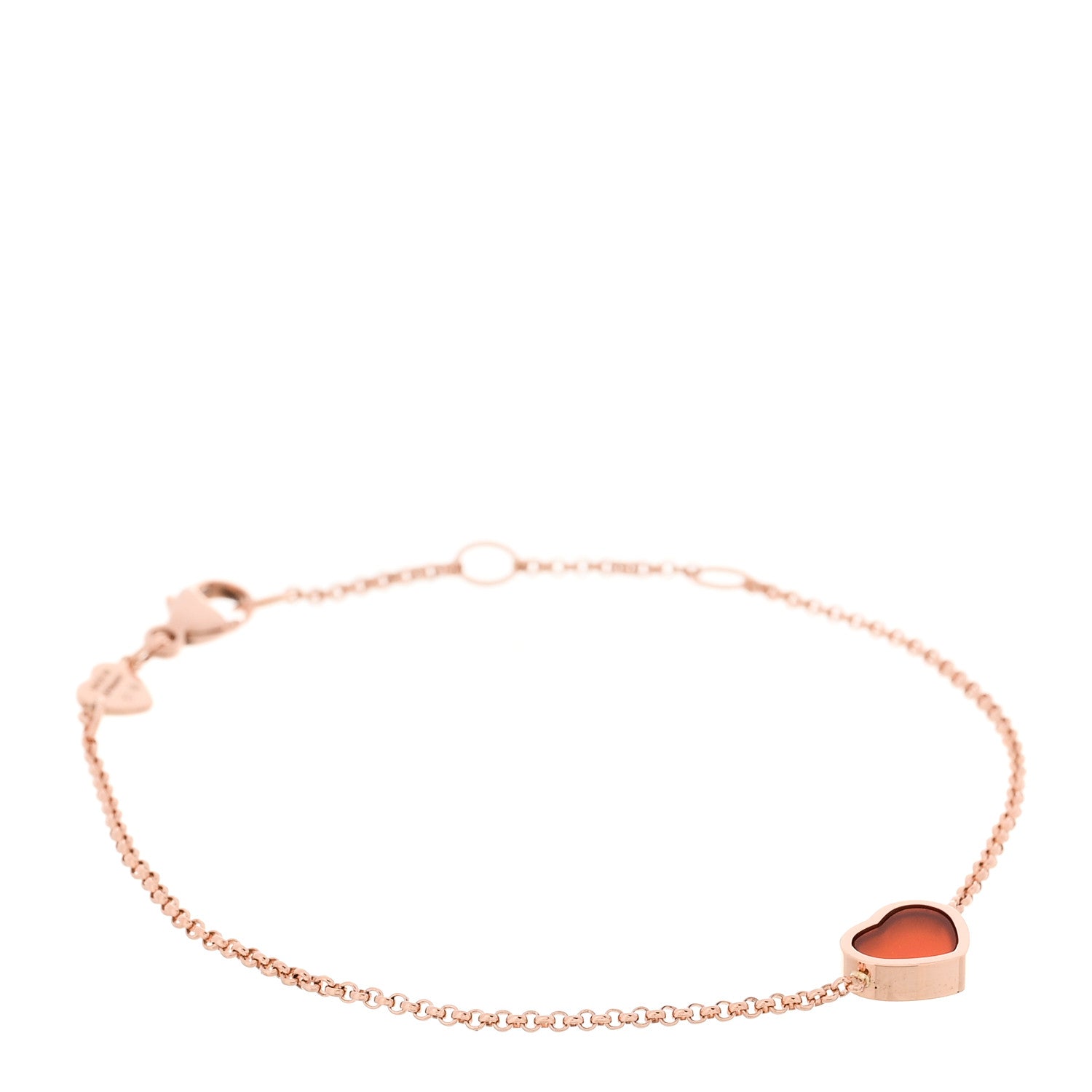 Chopard 18K Rose Gold Carnelian My Happy Hearts Bracelet 1 of 5