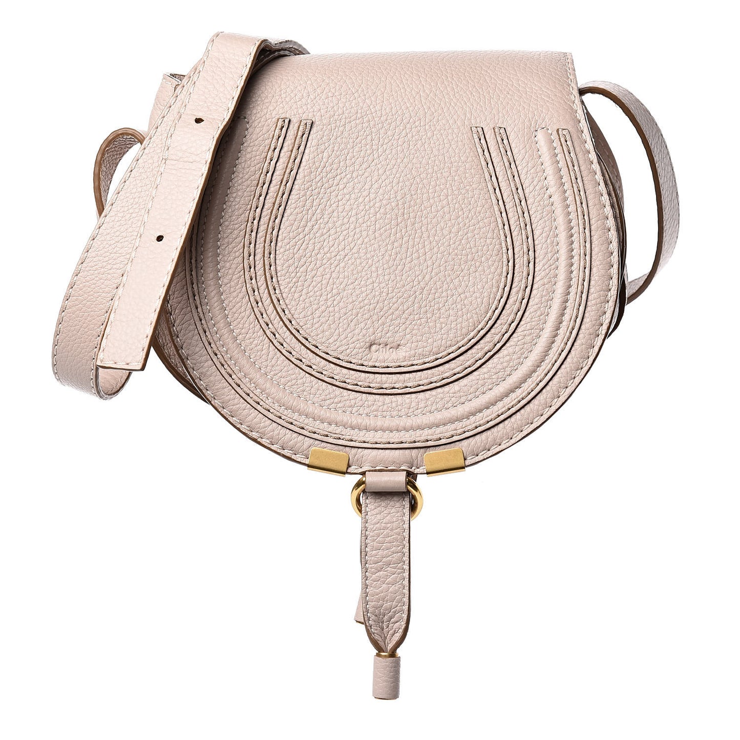 Calfskin Mini Marcie Round Crossbody Bag Abstract White