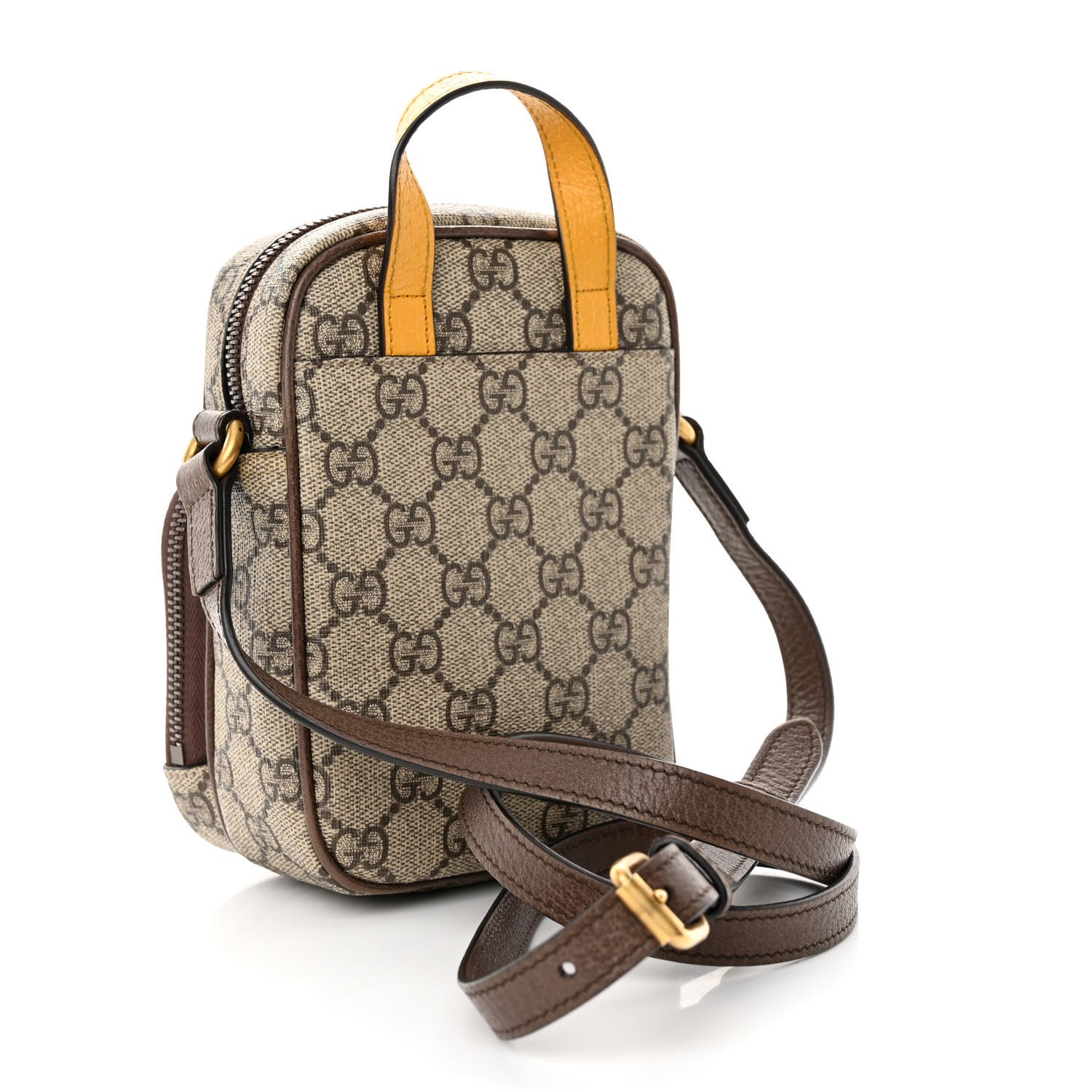 Gucci GG Supreme Monogram Mini Neo Vintage Double Zip Messenger Bag Beige New Acero Crop 3 of 11