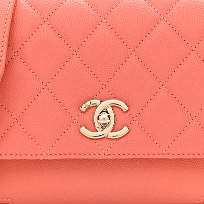 Chanel Caviar Quilted Small Business Affinity Flap Coral 8 of 8