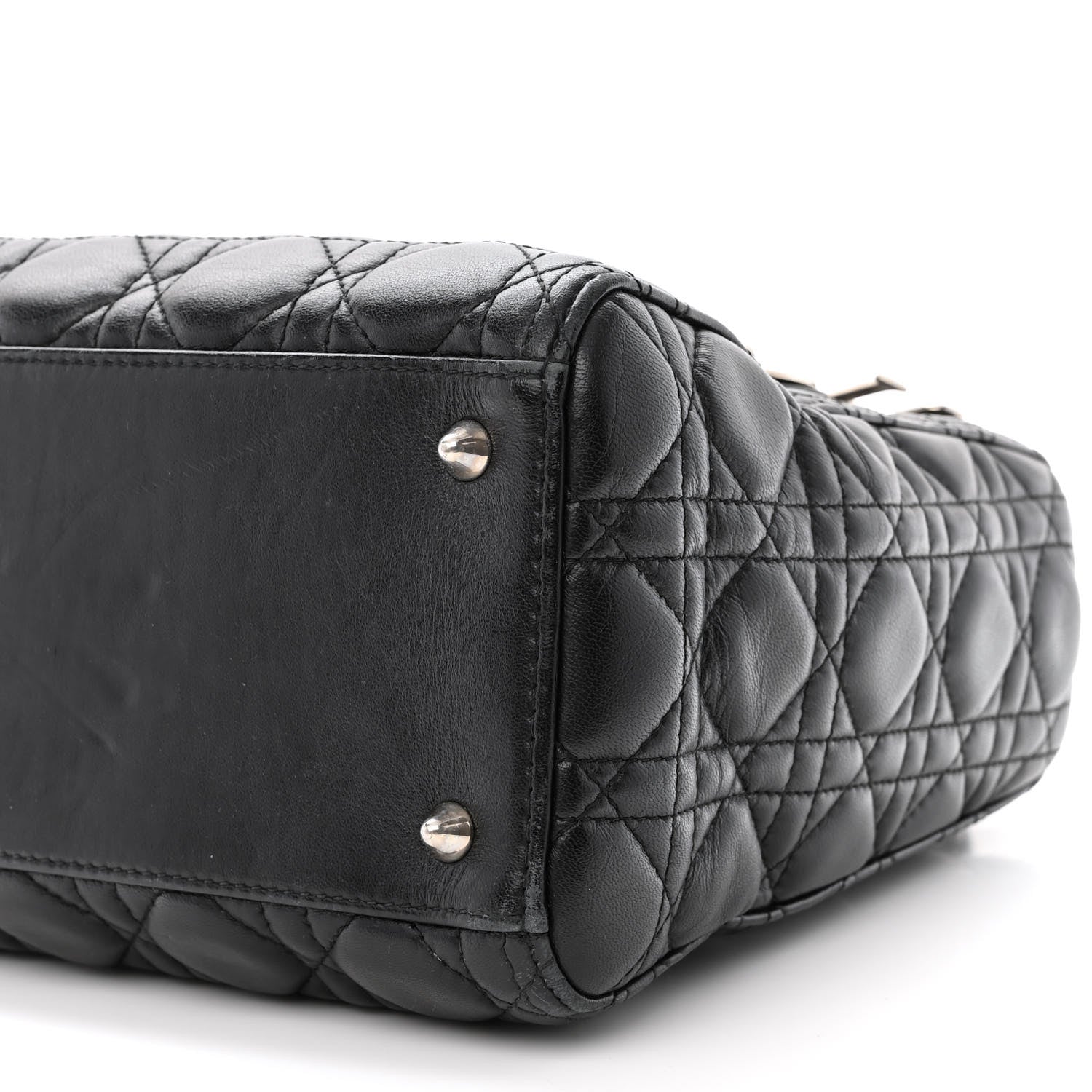 Christian Dior Lambskin Cannage Medium Lady Dior Black 10 of 14