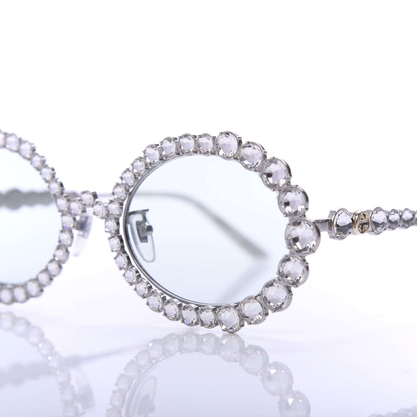 Crystal Oval Sunglasses GG0620S Silver