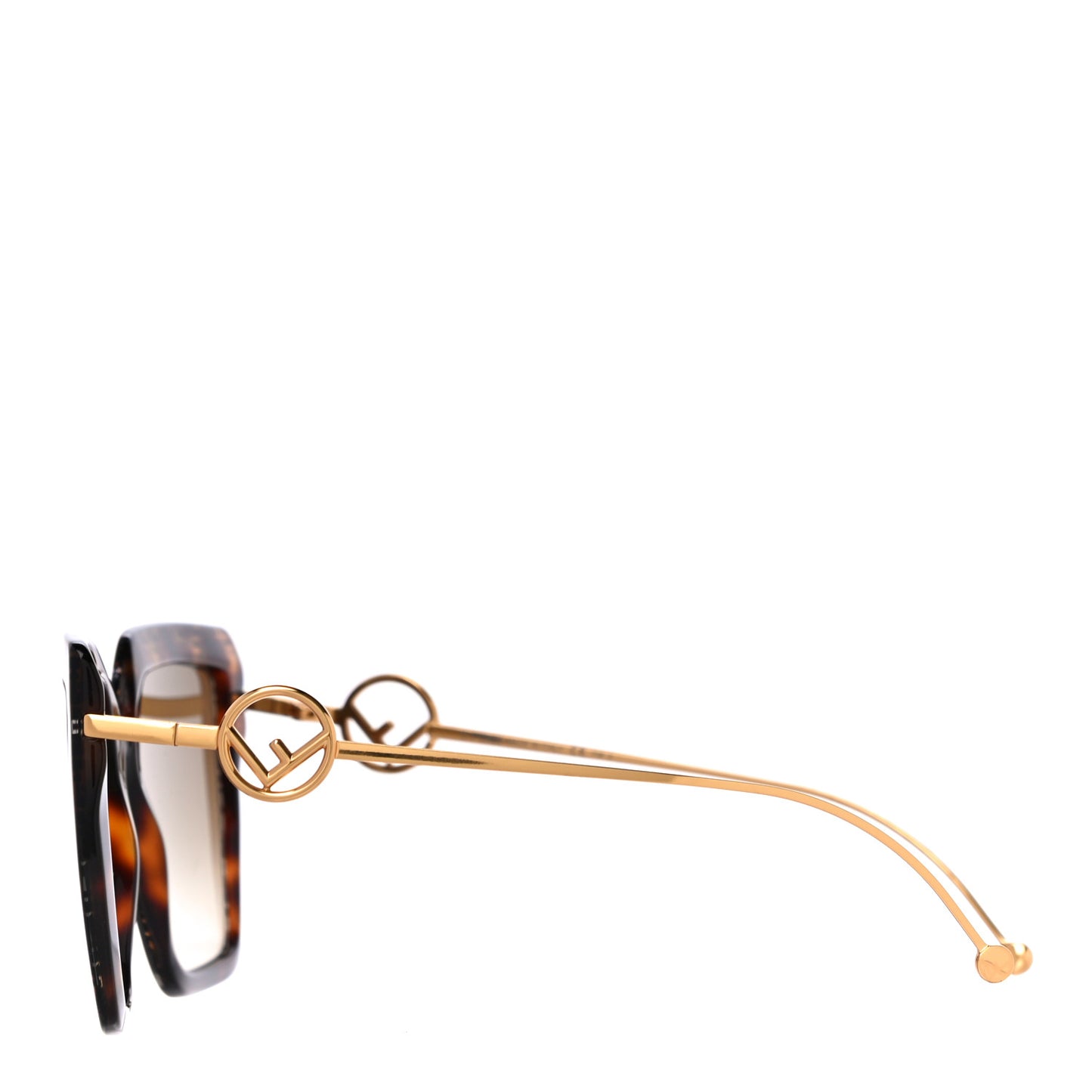 Acetate Metal F is Fendi FF Butterfly Sunglasses FF 0410/S Havana