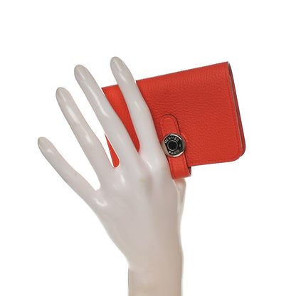 Hermes Togo Dogon Card Case Key Holder Capucine 2 of 7