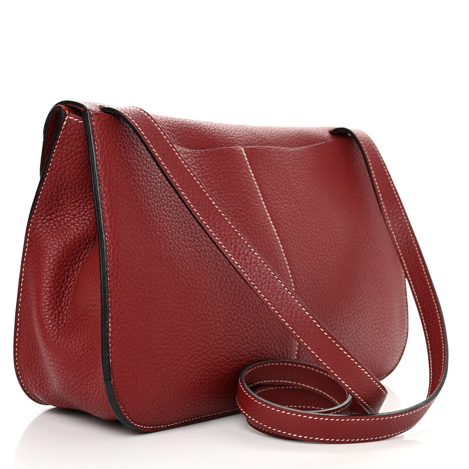 Hermes Taurillon Clemence Halzan 31 GM Rouge Grenat 3 of 12
