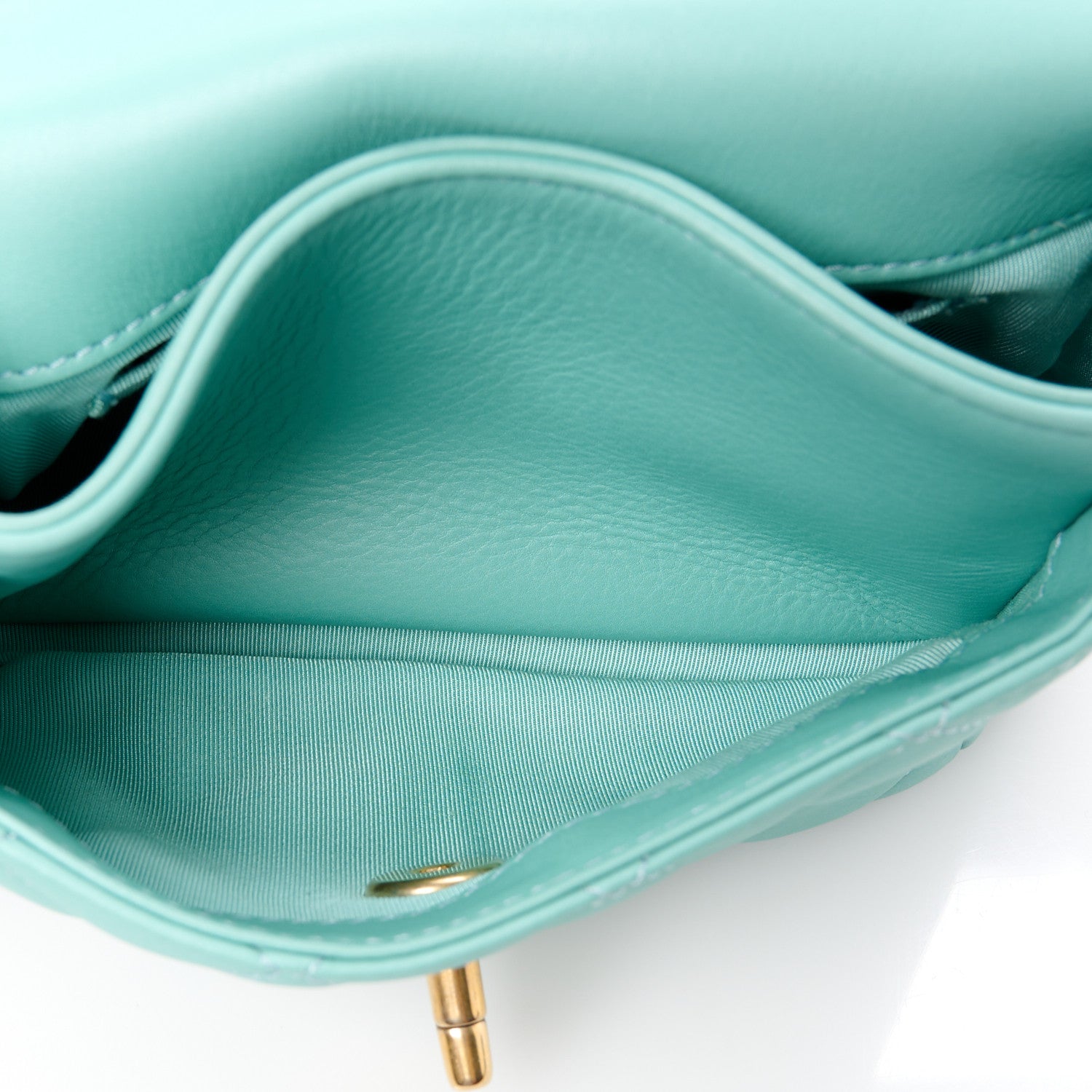 Chanel Calfskin Quilted Top Handle Flap Light Blue 6 of 12