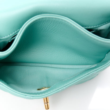 Chanel Calfskin Quilted Top Handle Flap Light Blue 6 of 12