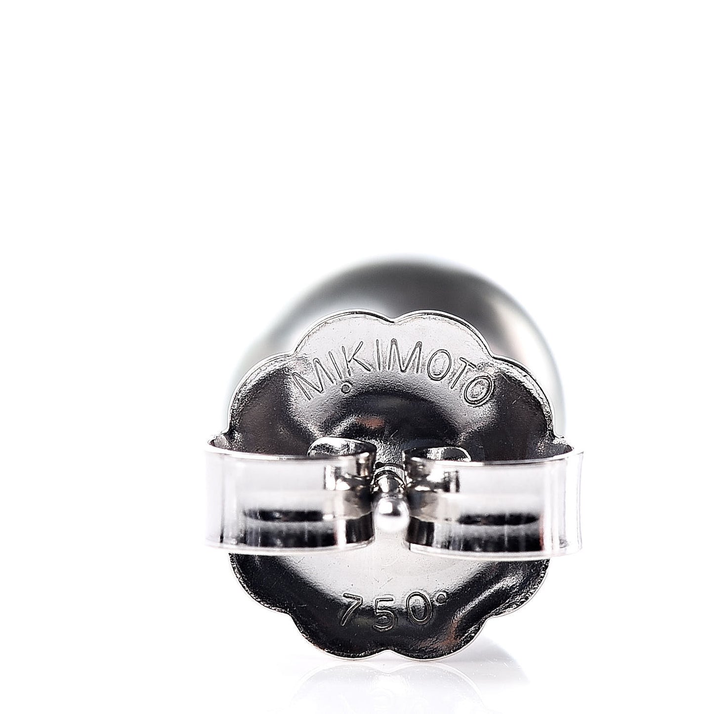 18K White Gold Black South Sea Pearl 9mm Stud Earrings