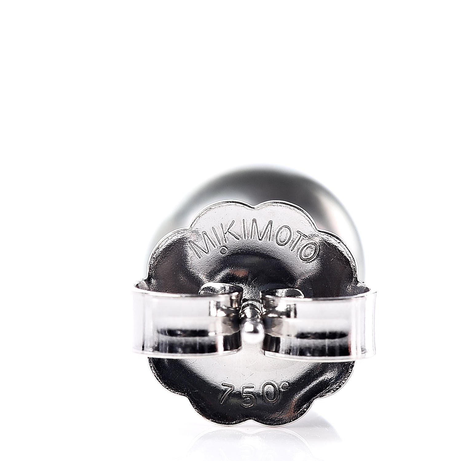 Mikimoto 18K White Gold Black South Sea Pearl 9mm Stud Earrings 4 of 5