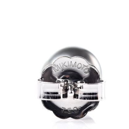 Mikimoto 18K White Gold Black South Sea Pearl 9mm Stud Earrings 4 of 5