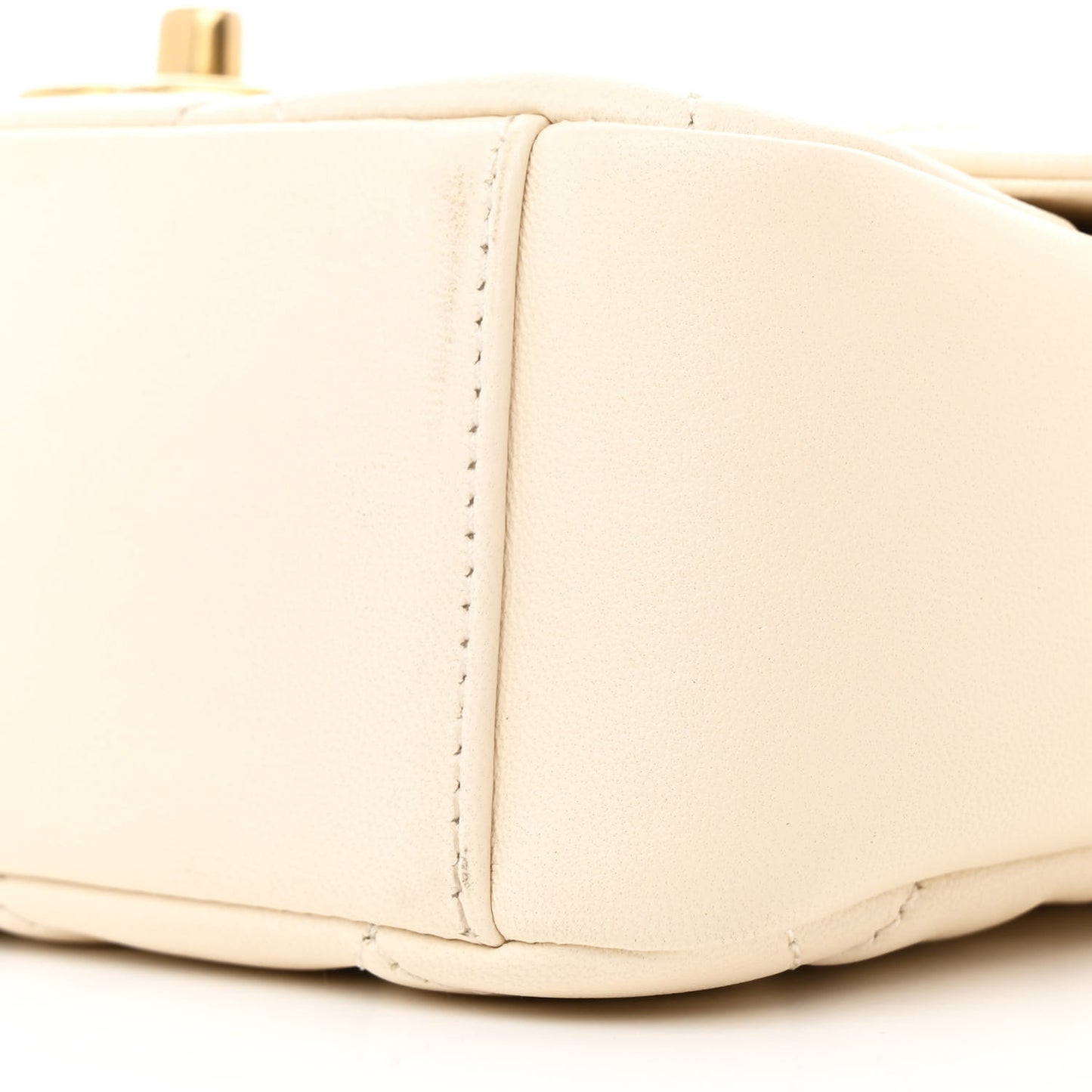 Lambskin Quilted CC Coin Flap Bag White