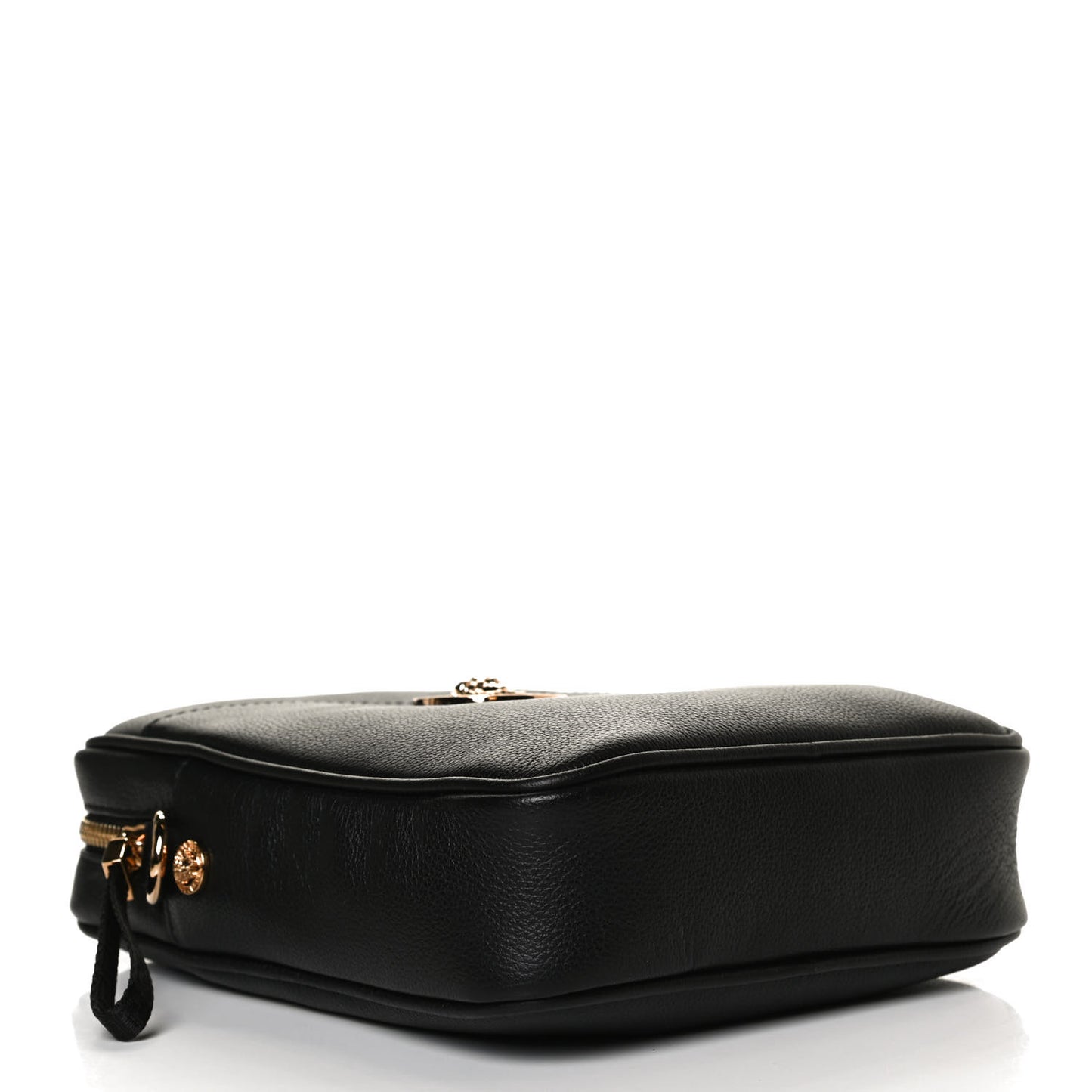 Grained Calfskin Small Medusa Messenger Bag Black