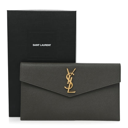 Saint Laurent Grain De Poudre Uptown Pouch Pebble 9 of 9