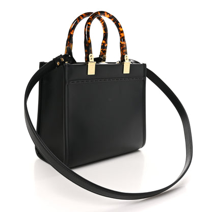 Fendi Vitello King Plexiglass Logo Embossed Small Fendi Sunshine Shopper Tote Black 3 of 9