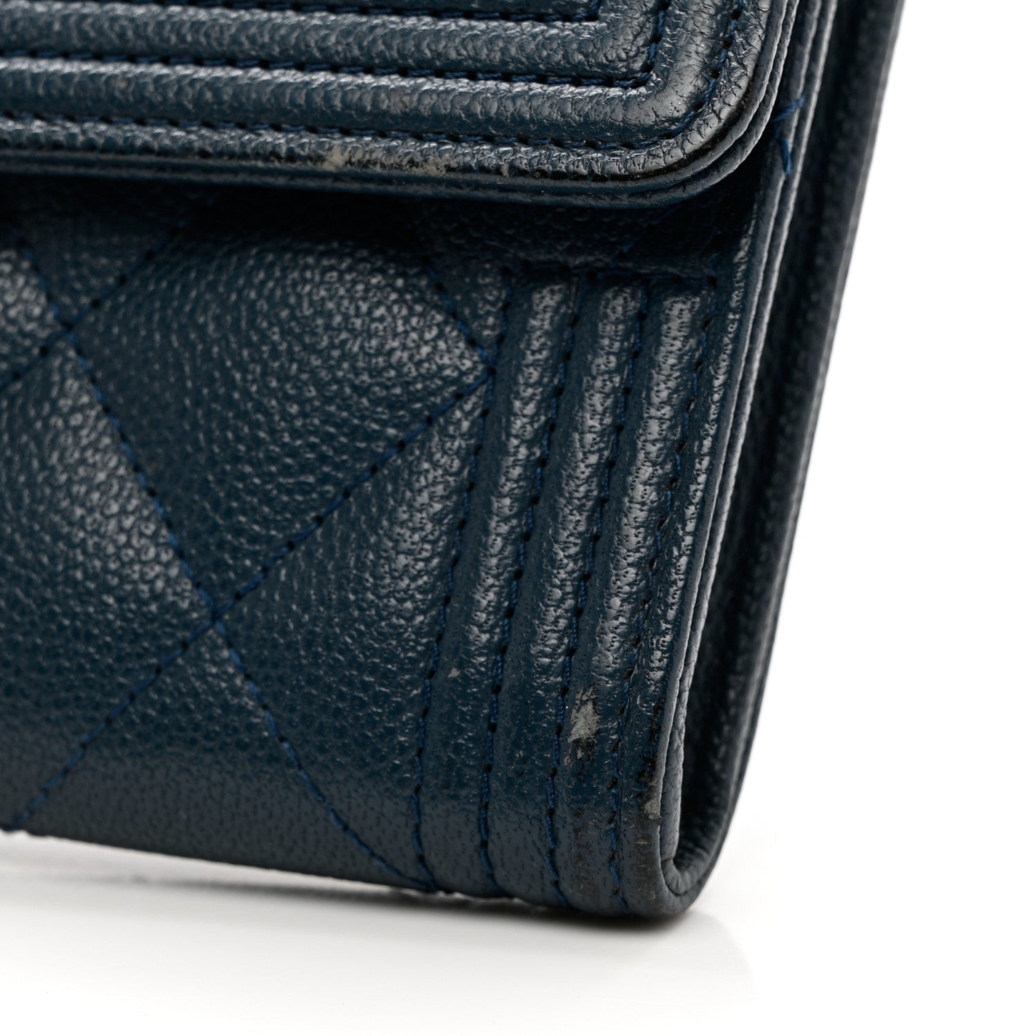 Chanel Caviar Quilted Boy Flap Wallet Blue 8 of 10