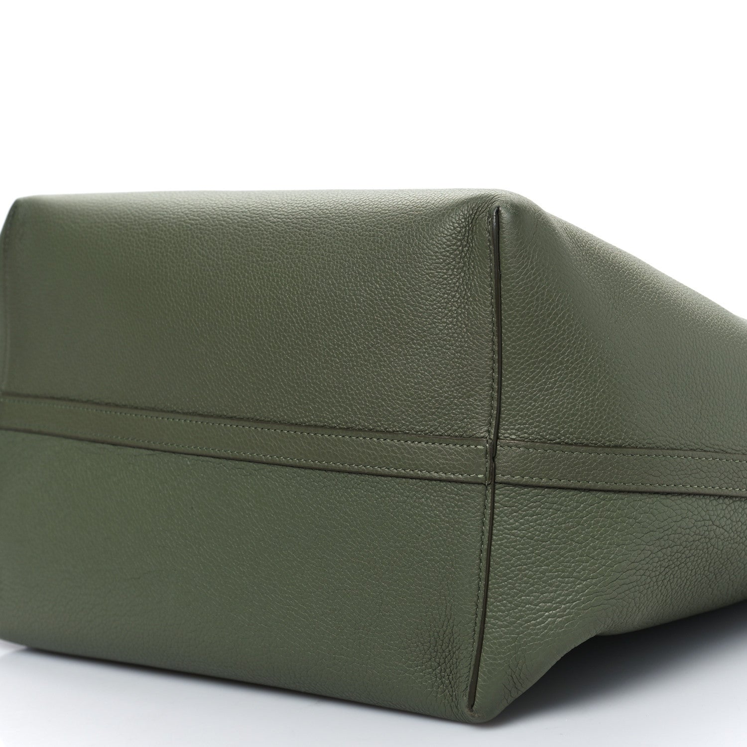 Celine Grained Calfskin Maillon Triomphe Medium Cabas Light Khaki 9 of 9