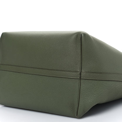 Celine Grained Calfskin Maillon Triomphe Medium Cabas Light Khaki 9 of 9