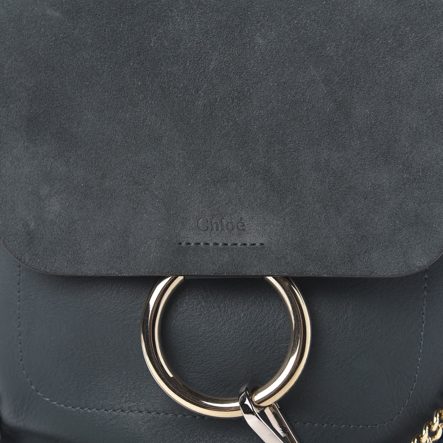 Chloe Suede Calfskin Small Faye Backpack Silver Blue 5 of 5