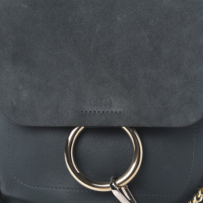 Chloe Suede Calfskin Small Faye Backpack Silver Blue 5 of 5
