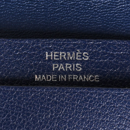 Hermes Chevre Mysore Bearn Card Holder Wallet Bleu Encre 6 of 7