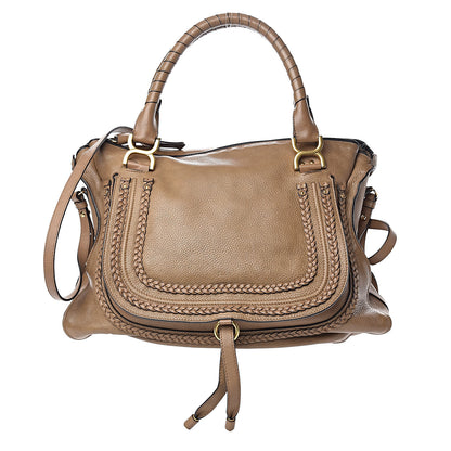 Chloe Calfskin Braided Large Marcie Satchel Nut 1 of 12