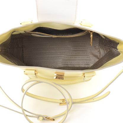 Prada Saffiano Vernice Turn Lock Shopping Tote White 6 of 13