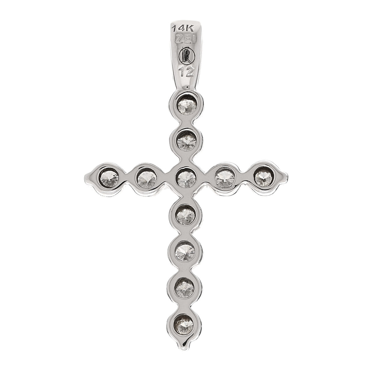 14K White Gold Diamond .45ctw Cross Pendant