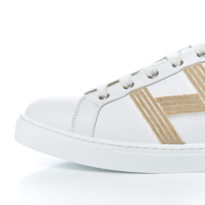Hermes Calfskin Woolskin Womens Advantage Sneakers 38.5 White 8 of 12