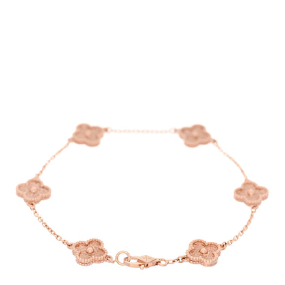Van Cleef & Arpels VAN CLEEF &amp; ARPELS 18K Rose Gold 6 Motifs Sweet Alhambra Bracelet 2 of 5