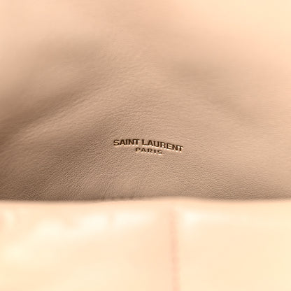 Saint Laurent Lambskin Quilted Small Loulou Puffer Monogram Chain Satchel Dark Beige 10 of 11