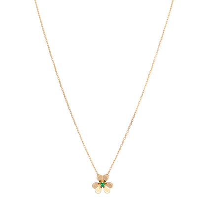 Van Cleef & Arpels 18K Yellow Gold Emerald Mini Frivole Pendant Necklace 1 of 6