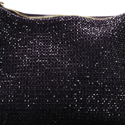 Jimmy Choo Satin Bead Embellished Callie Fringe Tassel Chain Evening Bag Cassis 7 of 9