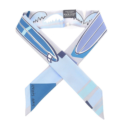 Hermes Silk Sea Surf and Fun Twilly Anthracite Marine Jean 1 of 5