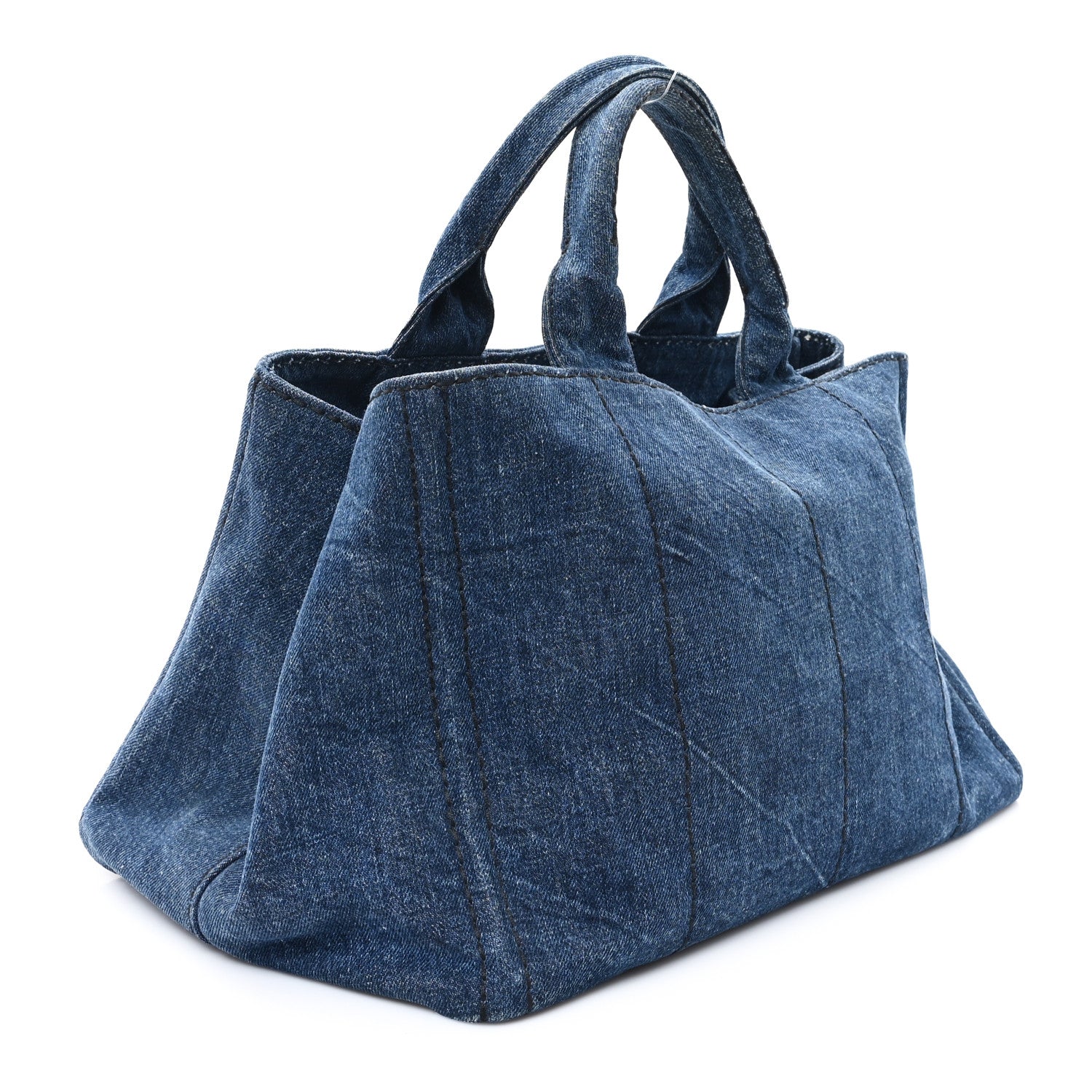 Prada Denim Logo Tote Avio 3 of 12