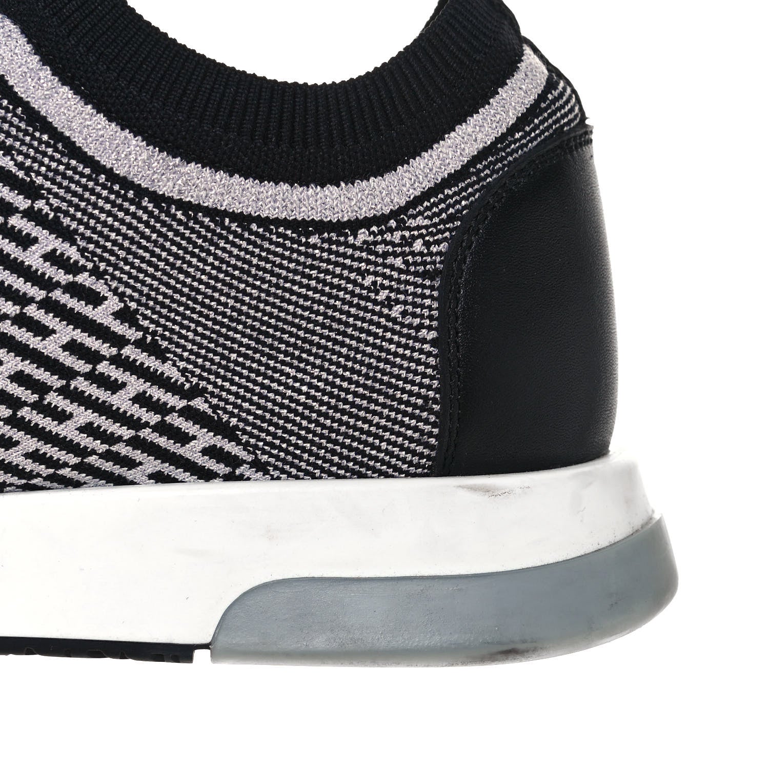 Hermes Knit Bi-Color Womens Addict Sneakers 39 Black White 9 of 17