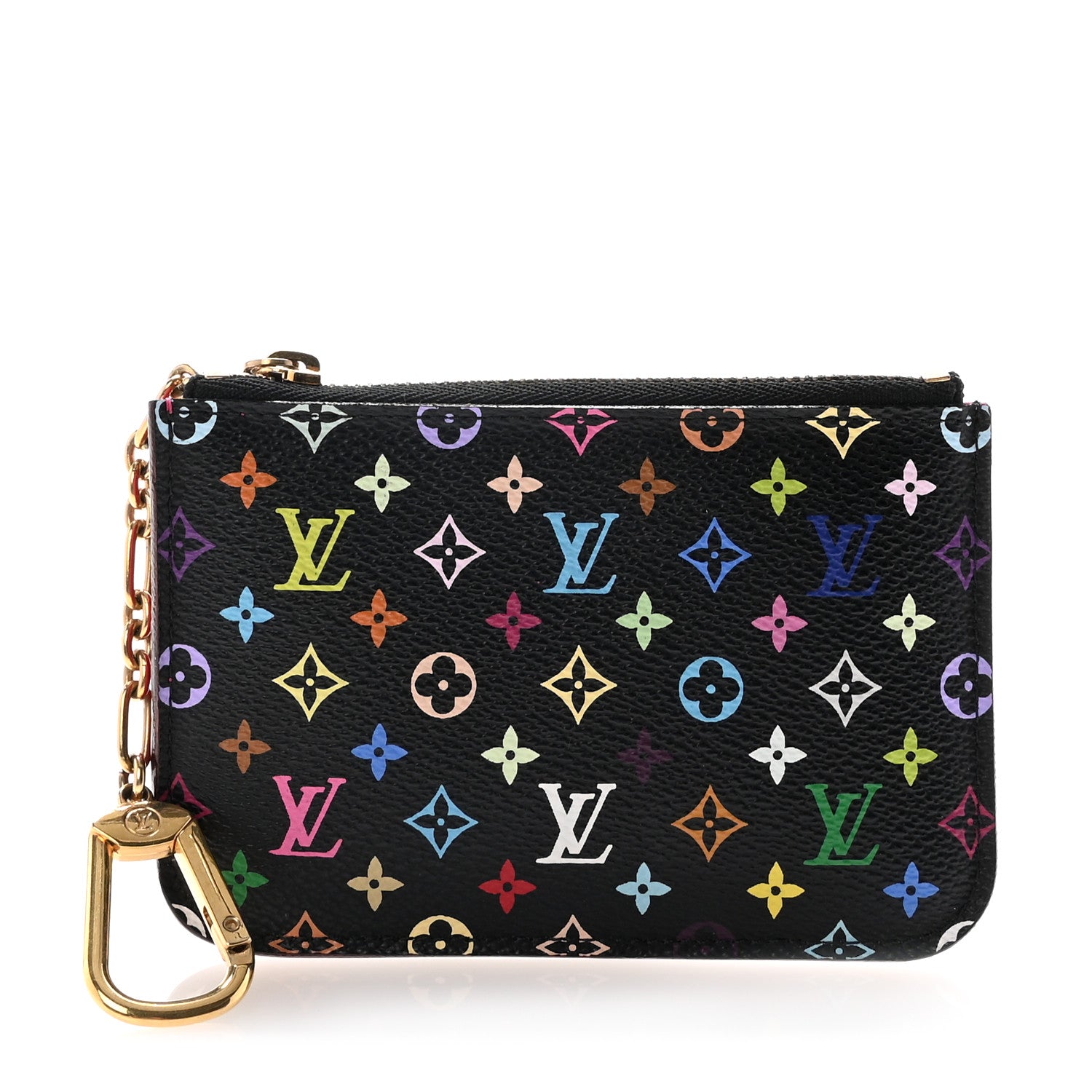Louis Vuitton Monogram Multicolor Key Pouch Black Grenade 1 of 7