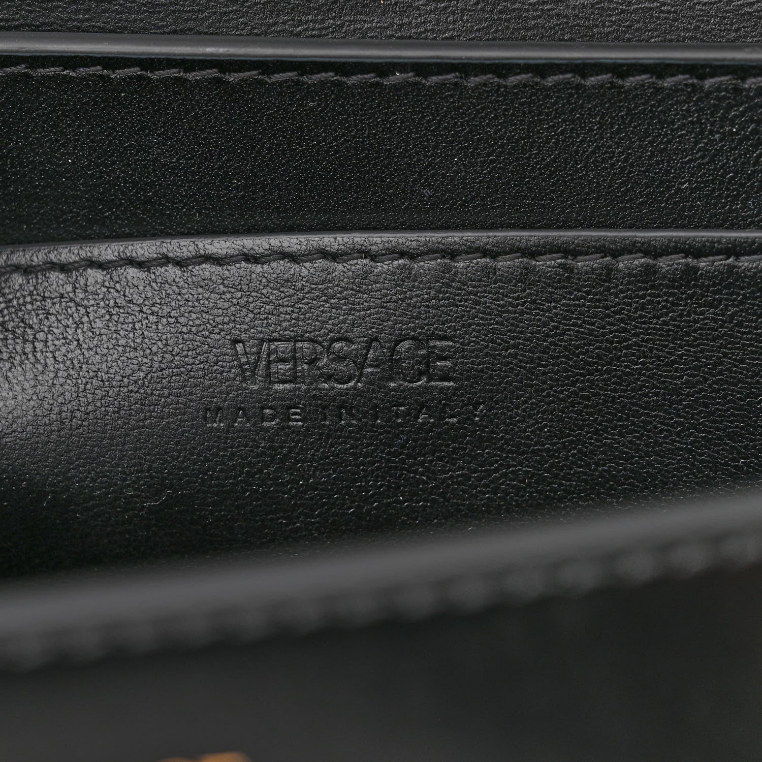 Versace Calfskin Medium Greca Goddess Shoulder Bag Black 7 of 11