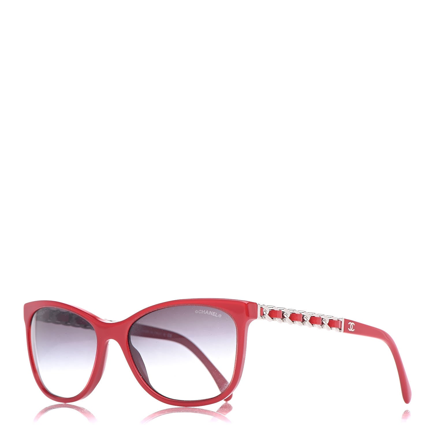 Chanel Cat Eye Chain Sunglasses 5260-Q Red 1 of 8