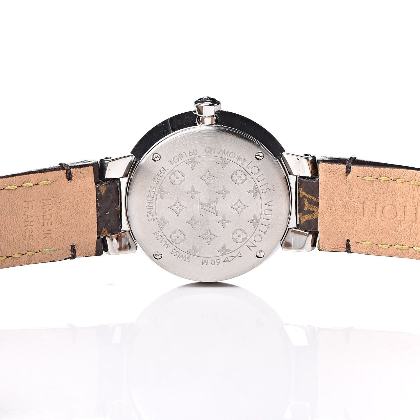 Stainless Steel Monogram Diamond 28mm Tambour Slim Quartz Watch