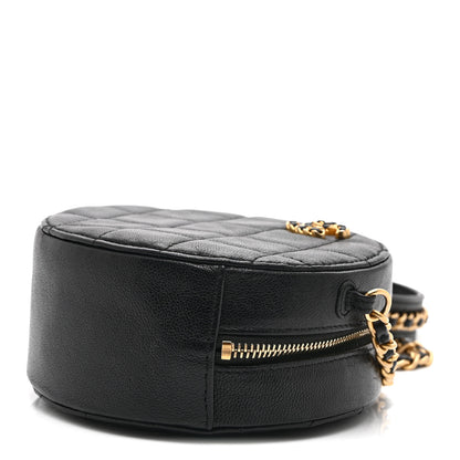 Chanel Goatskin Quilted Chanel 19 Round Clutch With Chain Black 4 of 10