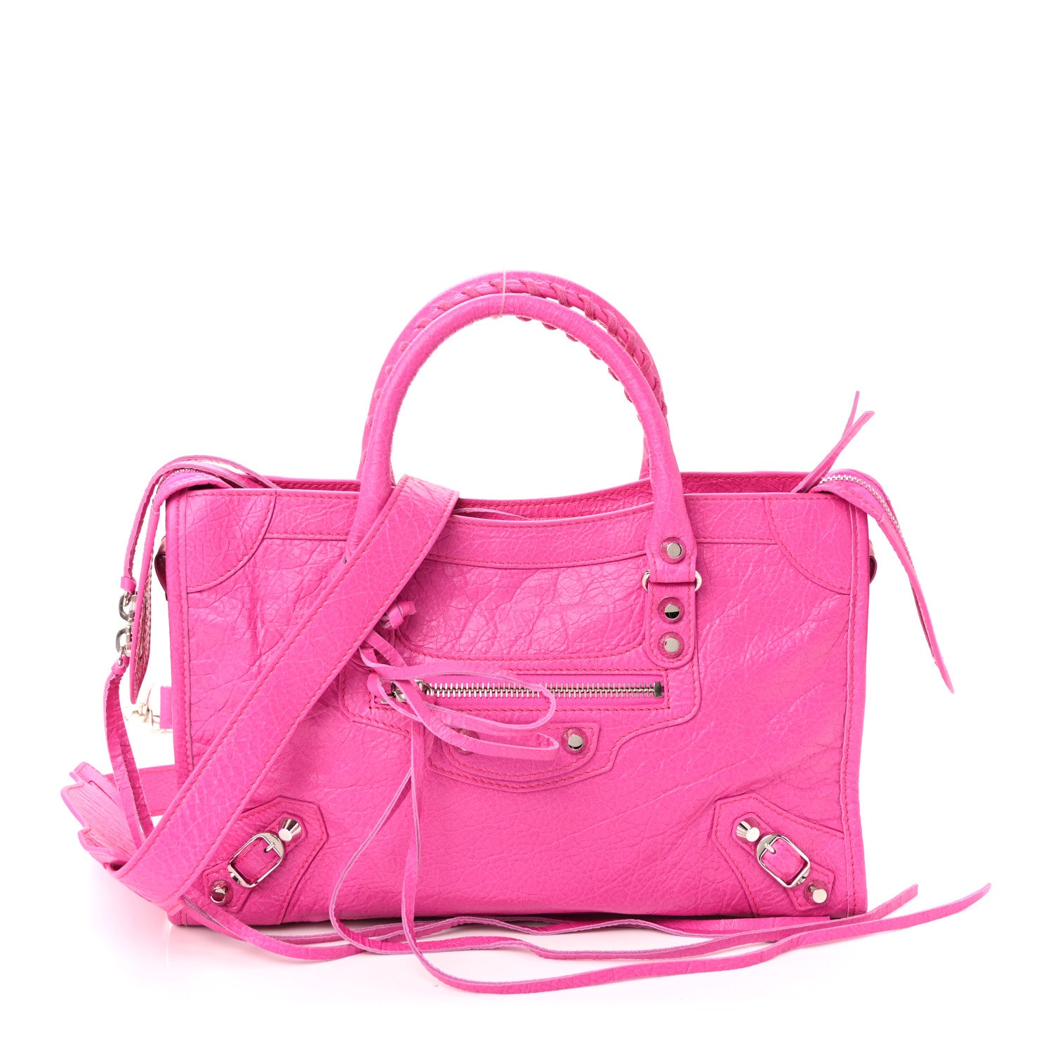Balenciaga Agneau Classic Silver Hardware S City Fuchsia 1820113
